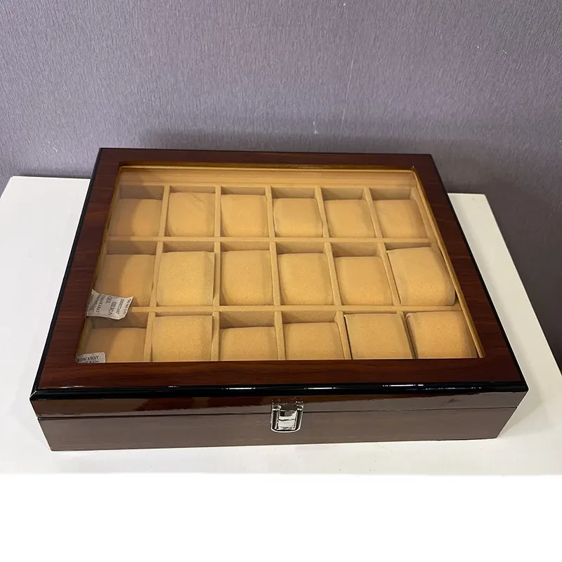 18 Slots Watch Organizer New Coffee Wooden Boxes And Gift Case